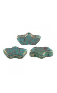 Les perles par Puca® Delos beads Opaque green turquoise bronze 63130/15496